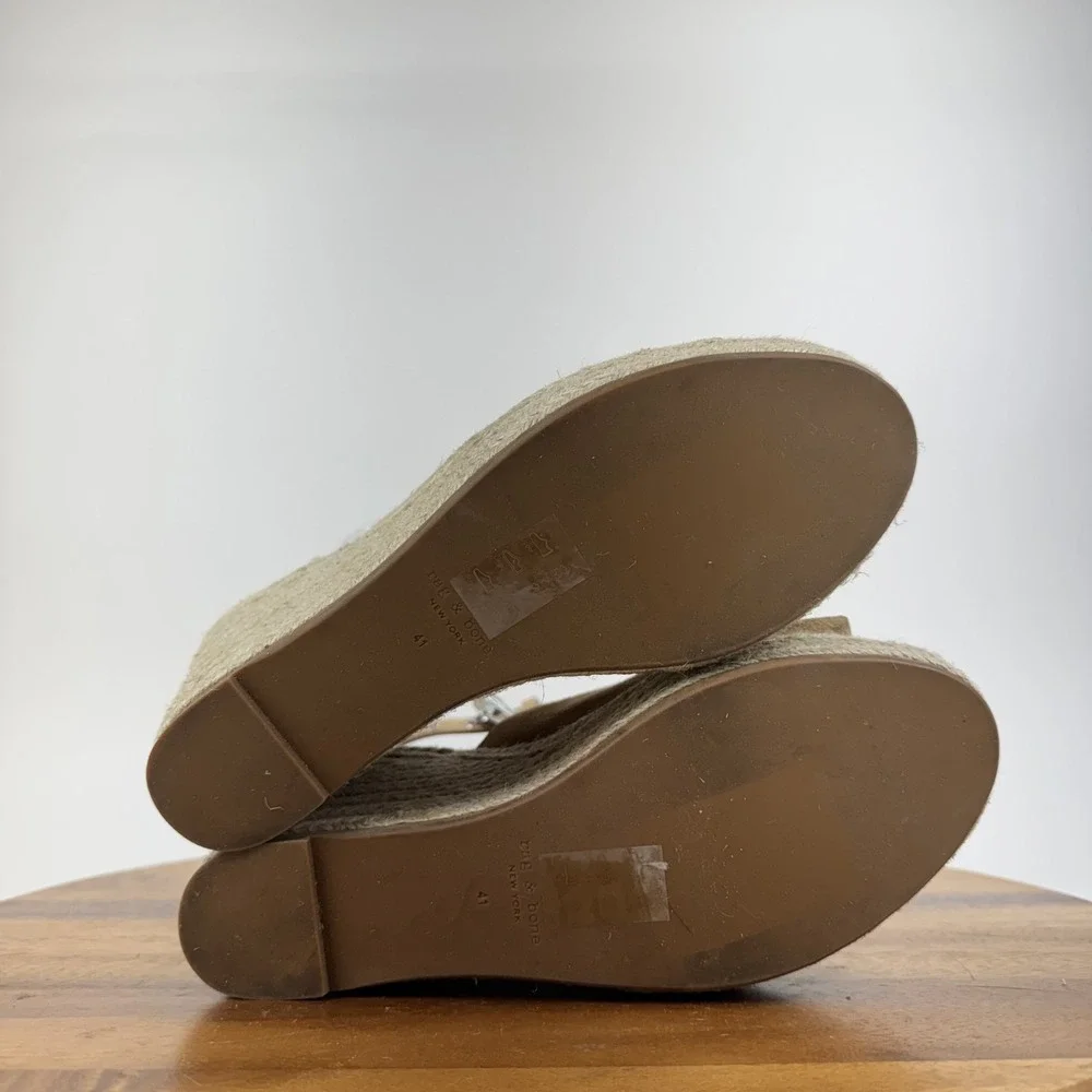 Womens Rag & and Bone Anteros Beige Suede Wedge Espadrille Suede Shoes Size 41